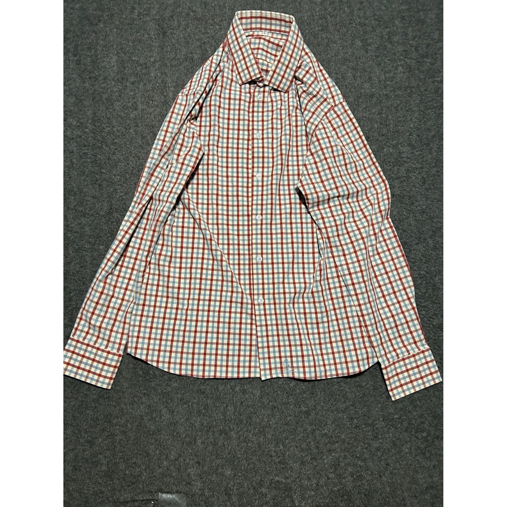 State and liberty button up shirt long sleeve check L performance office work